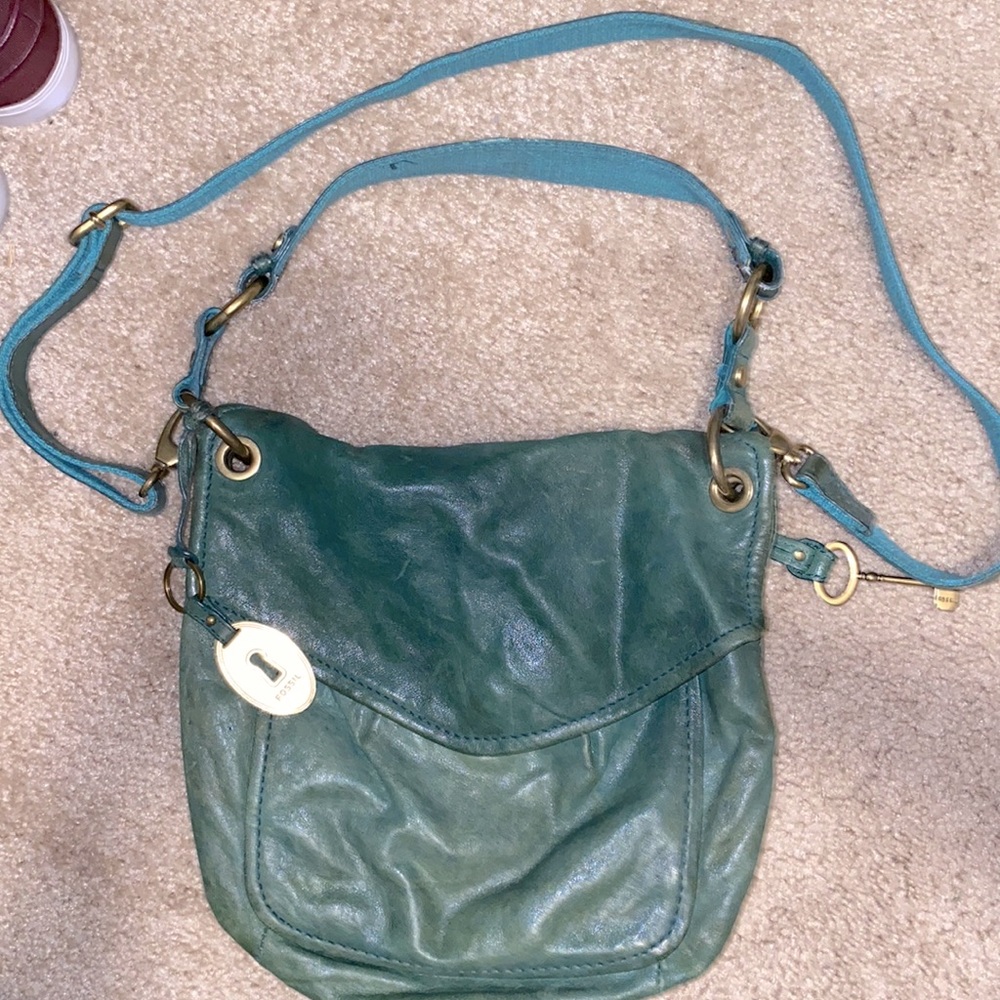 Fossil crossbody bag turquoise color